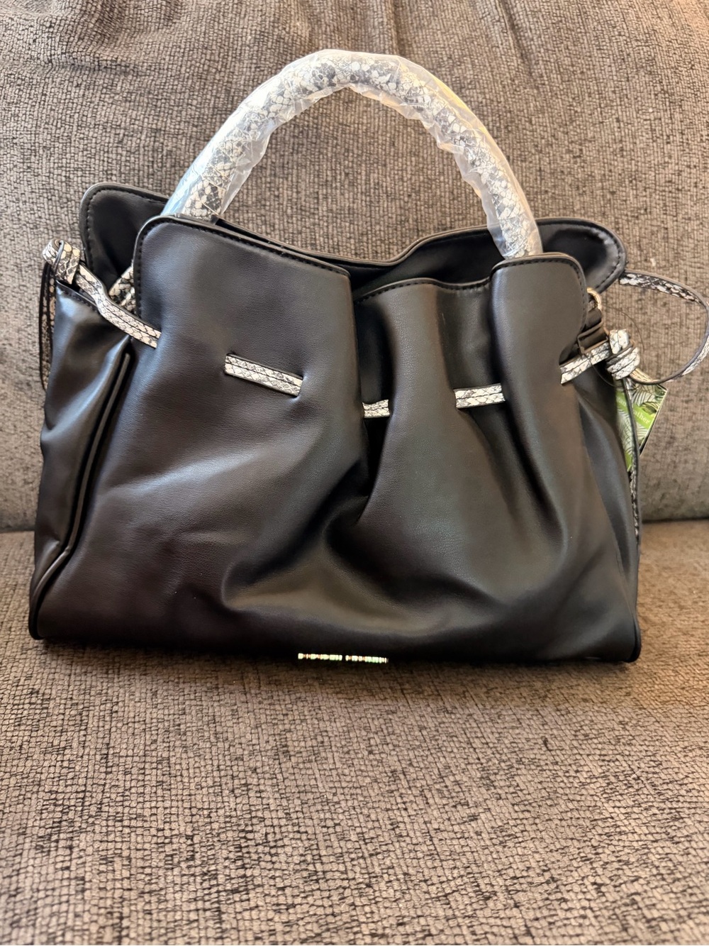 Black SnakeSkin Top-Handle Women’s Black Bag